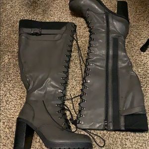 Torrid lace up heel combat boots (wide fit)